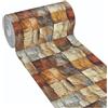 emmevi Tappeto Cucina Gomma Pvc Stampato Alta Risoluzione HD Antimacchia Antiscivolo 51x180 Cemento Rustico