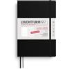 LEUCHTTURM1917 372621 agenda e taccuino settimanale Medio (A5) 2026, 18 mesi 07.2025-12.2026, Copertina morbida, Nero, Tedesca