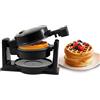 Elite Gourmet EWM460 - Piastra per waffle belga antiaderente, 1,25 pollici, cialde spesse, tostate, cheto, snack, panini, uova, facile da pulire, nero