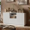 Dmora Credenza Serchio 40x150x78h cm Bianco 4 Ripiani un Cassetto, Madia 6 Vani
