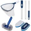 POOLAZA Piscina, Spa, Hot Tub Cleaning Kit, Durable Pool, Spa, Hot Tub Skimmer Net & Spazzole con manico e palo in alluminio, 91,5 cm, Spa, Hot Tub Cleaning Tools per piccole piscine gonfiabili