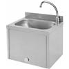 Ristoattrezzature Modello: 106232510,Lavamani in acciaio inox 40x40 cm a parete con comando a ginocchio e canna di erogazione EC