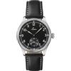 Laco Orologio marino Cuxhaven/Bremerhaven, meccanismo a carica manuale, cassa in acciaio inox, vetro zaffiro, cinturino in pelle, made in Germany, Nero , Damen