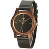 VICVS Orologi in legno da uomo e da donna, noce naturale/legno di ulivo cronografo al quarzo giapponese, cinturino regolabile, sport militari e tempo libero (Walnut-1)