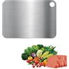 TESSTSY Tagliere in Titanio per Cucina, 14.5x23.5 cm Tagliere in Acciaio Inox Alimentare, Doppio Lato tagliere Titanio, per Carne, Frutta, Verdure