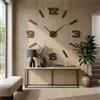 FLEXISTYLE Orologio da parete 3D fai da te, in legno di quercia/nero, grande, 100-130 cm (spessore 20 mm), decorazione da parete, per ufficio, soggiorno, camera da letto, articolo decorativo, orologio