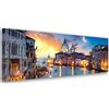 Feeby. Quadro Pannelli, Pannello Singolo, Quadro su Tela, Stampa Artistica, Canvas 70x25 cm, Canal Grande, Venezia, ARCHITETTURA, Blu