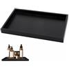FUSONGQINTANG Vassoio Legno 32 X 20 X 2 cm Vassoio Rettangolare Nero Vassoi da Cucina