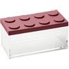 OMADA Contenitore per Alimenti Rettangolare da 1,5L e Coperchio Mattoncino | Barattolo Rettangolare Basso 20x10x H10,5 cm, Contenitore Trasparente, Ideale per Dispensa, Collezione Brickstore