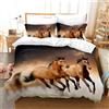 KAIDAARTLH Set di Biancheria da Letto con Stampa di Cavalli 135x200, Copripiumino in Microfibra con Cerniera, Incluso 1 Copripiumino e 2 Federe (Horse-1, Singolo-135x200)