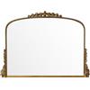 SHYFOY Specchio da Parete 90 X 60 cm | Ingresso con Ganci | Shabby Color Oro Anticato | Barocco Grande | Ad Arco