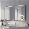 NeoArt Specchio Bagno LED con Bluetooth e Cornice in Alluminio, Specchio Argento HD da 5mm senza Rame, 3 Colori di Luce Dimmerabile, Specchio da Parete con Interruttore Touch, Anti-Appannamento