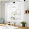 Heveer Tende Trasparenti in Voile 2 Pezzi Bianco Moderne Tende in Voile con Tasca per Asta per Camera da Letto e Soggiorno 100 x 130 cm