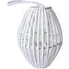 Milani Home - lanterna in vimini e vetro bianco, portacandela decorativa da interno e esterno, per portico e giardino