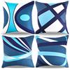 RYBornament Federe Cuscini Decorativi Copricuscino Cuscini Blu Nero Federe Per Cuscini Quadrati Copricuscini 40X40 Cuscino Da Divano Moderno Arte Astratta Ondulata Verticale Cuscini Per Divano Letto