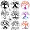 CRASPIRE Albero della Vita Timbri Trasparenti Luna Riutilizzabile Timbro Postale Trasparente Sigilli in Silicone per Timbri per Journaling Card Making Decor Fai da Te Scrapbooking Pellicola Cornice