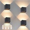 Laittiin Lampada da parete a LED per esterni - 4ER Lampada da parete per esterni nera IP65 Lampada da esterno impermeabile 3000K Luci da parete per interni con luce G9 sostituibile per corridoio