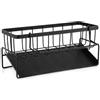 IVODZKFV Organizer per lavello sospeso in acciaio inox con vasca di scarico auto-svuotante, organizer da cucina per spugne, spazzole, sapone e strofinacci, organizer da cucina salvaspazio per cucina e bagno