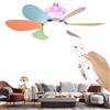 Derwrtup Ventilatore da Soffitto con Telecomando | Lampadario RGB Dimmerabile 3 Velocità con Telecomando - Lampada a LED Staccabile per Soffitto | per Ufficio Camera da Soggiorno Cucina Asilo