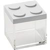 OMADA Contenitore Mattoncino per Alimenti da 500ml con Coperchio Impilabile | Barattolo Quadrato 10x10x H10,5 cm, Contenitore Trasparente, Ideale per Dispensa, Collezione Brickstore