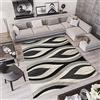 TAPISO Qmega Tappeto Soggiorno Pelo Corto Design Moderno Motivo Astratto Geometrico tonalità Crema Grigio Salotto Sala Camera Cameretta Ufficio Oeko-Tex 80 x 150 cm