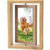 CEWROM Cornice portafoto girevole a 360°, doppia cornice per 2 foto, 20 x 15 cm, in legno, double face, con piastra in acrilico, per matrimonio, famiglia, festival, regalo desktop o parete