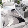 TAPISO Dream Tappeto Camera Soggiorno Salotto Moderno Grigio Nero Astratto Onde A Pelo Corto 160 x 230 cm