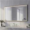 NeoArt Specchio Bagno LED con Cornice in Alluminio, Specchio Argento HD da 5mm senza Rame, 3 Colori di Luce Dimmerabile, Specchio da Parete con Interruttore Touch & Anti-Appannamento,Funzione Memoria