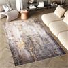 TAPISO Flannel Tappeto Soggiorno Stampato a Macchina Antiscivolo Lavabile Pelo Corto Design Moderno Astratto Sfumature Nero Oro Sala Camera Salotto Ufficio Oeko-Tex 160 x 230 cm
