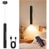 Aukimo Lampada a sospensione con batteria 5000 mAh, dimmerabile, 2700 K-6000 K/3 colori, lampada a sospensione a batteria con telecomando, lampada a sospensione senza corrente per cucina, camera da
