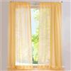 SIMPVALE 2 Pezzo Tenda Finestra Velata Elegante Voile con Ganci per Binario per Camera da Letto Soggiorno Balcone, giallo, 140x260cm