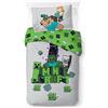 BrandMac Set di biancheria da letto Minecraft 100% cotone | Copripiumino 140 x 200 cm + Federa 50 x 70 cm | Biancheria da letto per bambini morbida e traspirante | Divertente decorazione per la camera