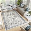TAPISO Dubai Tappeto Tradizionale Pelo Corto Soggiorno Design Classico Motivo Floreale Ornamenti tonalità Crema Grigio Salotto Sala Camera Ufficio Oeko-Tex 200 x 300 cm