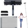 Jellybibo Lavavetri Telescopico 4M, 2-in-1 Bastone Telescopico per Pulizia con 2 panni in microfibra, Tergivetro Professionale con Manico Estensibile, Testa a 180° Pulitore Vetri Finestre, Pulizia Vetri Esterni