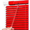 Generico Veneziana in Alluminio per Finestre, 40 60 70 90 100 110 140 160 170 190 200 215 cm Protezione dalla Luce e Visibilità Esterna, Kit di Fissaggio a Muro Incluso(Rosso)