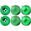 Benjia - Palline di Natale extra large, giganti, grandi, in plastica infrangibile, set di ornamenti per esterni, prato, cortile, albero, decorazioni da appendere (10 cm/100 mm, 6 pezzi, verde)