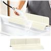Volminex Paraspruzzi Lavello in Silicone, Allargato Tappetino Lavandino Cucina, Copri Lavello e Paraschizzi Rubinetto, Proteggi Rubinetto, Protezione per Cucina e Bagno (Bianco Sporco, 46×10×9 cm)