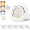 GeyouLux Faretti Led da Incasso per Cartongesso Orientabili Bianco Set di 6