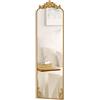 HOMCOM Specchio da Terra Stile Barocco, 50x160 cm Specchio da Parete e Autoportante a Figura Intera con Cornice in Metallo, per Camera da Letto, Soggiorno e Ingresso, Oro
