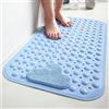 Moulaelos Tappetino da Doccia Antiscivolo, 80x50cm, Tappetino da Bagno Antiscivolo con Ventose, Tappeto per Piatto Doccia Antiscivolo Comfort Massaggio, Lavabile in Lavatrice, Blu