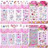 DONQL 12 fogli di pietre glitterate autoadesive, in acrilico colorato, per fai da te, diverse forme per tessuti, ragazze, unghie