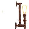 LEDSone Lampada da parete in metallo, stile vintage, retrò, industriale, steampunk, rustico, per camera da letto, cucina, bar, hotel, pub, fattoria, E27 UK (stile con manico rosso rustico)