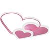 HPDTZ Lampada da soffitto a forma di cuore, moderna, 52 cm, camera da letto, cameretta dei bambini, dimmerabile, alluminio acrilico (rosa)