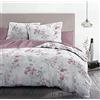 HOME LINGE PASSION Home Passion | Copripiumino - 3 pezzi | 100% cotone - 57 fili | 2 persone - 240x260 cm | POMPADOUR BIANCO & VECCHIO ROSA HP62668