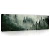 WallArena - Carta da parati fotografica - Stampe, Tela, O3 (145 x 45 cm) - Murale fotografico - Per soggiorno e camera da letto - Effetto 3D - con Colla - Foresta, Foresta, Nebbia