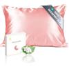 townssilk Federa seta cuscino,100% naturale seta di gelso 19momme,doppia faccia,benefica per capelli e pelle,ipoallergenica,cerniera nascosta,1 pz,40x70cm,Salmone
