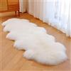 twirush Tappeto Soffice In Finta Pelle Di Pecora, Tappeti Shaggy, Tappeto Soffice Bianco Tappeti Lavabili In Pelliccia Sintetica Tappetini Antiscivolo Per Camere Da Letto Soggiorno(Bianco, 60 X 180 CM