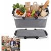 Zbozzba Cestino per la spesa 18L, pieghevole, con funzione di raffreddamento, termico, cestino da picnic, viaggi, shopping (grigio)