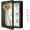 JUNANDHBAO Cornice 3D, 20 x 25 cm Cornice profonda con chiusura magnetica, Shadow Box da parete, Cornice per oggetti con spilli, per foto, ricordi, opere d'arte fai da te (Nero)