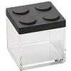 OMADA Contenitore Mattoncino per Alimenti da 500ml con Coperchio Impilabile | Barattolo Quadrato 10x10x H10,5 cm, Contenitore Trasparente, Ideale per Dispensa, Collezione Brickstore
